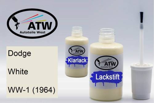 Dodge, White, WW-1 (1964): 20ml Lackstift + 20ml Klarlack - Set, von ATW Autoteile West.